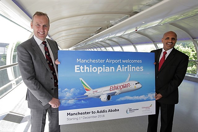 ETHIOPIAN AIRLINES: MANCHESTER AIRPORT SECURES LANDMARK ROUTE INTO AFRICA